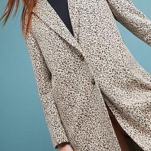 Anthropologie knit leopard blazer